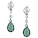 Isle of Capri Silver Tone Seashell with Teardrop Earrings