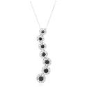 10k White Gold Black and White Diamond Journey Pendant (1/ 4 cttw)