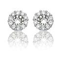 14k White Gold Diamond Earring Jackets for 1/ 2 Carat Stud Earrings (1/ 2 cttw, I-J Color, I1-I2 Clarity)