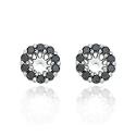 Platinum Black Diamond Earring Jackets for 1 Carat Stud Earrings (1/ 2 cttw)