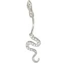Solid 14KT White Gold Cubic Zirconia SEXY SNAKE Belly Ring