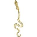 Solid 14KT Yellow Gold Cubic Zirconia SEXY SNAKE Belly Ring