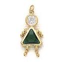 14k 7mm Girl May Birthstone CZ Pendant