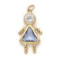 14k 7mm Girl March Birthstone CZ Pendant