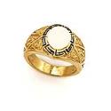 14k Oval Signet Mens Ring