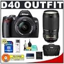 Nikon D40 Digital SLR Camera with 18-55mm f/ 3.5-5.6G ED II AF-S DX Lens and Nikon AF-S 70-300mm f/ 4.5-5.6 G ED-IF AF-S VR Zoom-Nikkor Lens + 4GB SecureDigital (SD) Card
