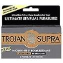 Trojan Supra Non Latex Condoms, Retail Box of 6, Microsheer Polyurethane for Those Allergic to Latex