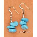 Sterling Silver Triple Large Turquoise Nugget Earrings