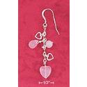 Sterling Silver Rose Quartz Open Heart Briolette Earrings