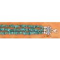 SS 7-8.5I Adj. Three strand Turquoise Chip Nuggets Bracelet