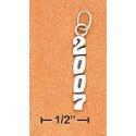 Sterling Silver Antiqued Vertical 2007 Charm