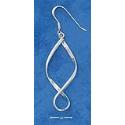 Sterling Silver Twisted Loop French Wire Earrings