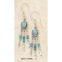 Sterling Silver Dot Turquoise Earrings Triple Heshi Drops
