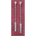 Sterling Silver CZ Post Earrings Bead Chain Dangle CZ Bar