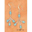 Sterling Silver Turquoise Bead Triple Dangle Earrings