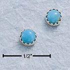 Sterling Silver Turquoise Dot Post Earrings