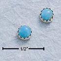 Sterling Silver Turquoise Dot Post Earrings