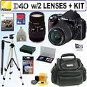 Nikon D40 6.1MP Digital SLR Camera with 18-55mm f/ 3.5-5.6G ED II AF-S DX Zoom-Nikkor Lens and Sigma 70-300mm f/ 4-5.6 DL-M "Motorized" DG Macro Telephoto Zoom Lens + 4GB Deluxe Accessory Kit