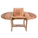 Teak Furniture Gallery TGT222 Bimini Round Extension Table, Beveled, 71-94 Inch