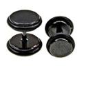 SURGICAL STEEL FAKE PLUG WITH ANODIZED BLACK 4g/ 5.0mm - Sold As A Pair