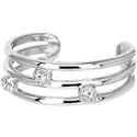 Solid 14K White Gold .03 Carat Genuine Diamond Toe Ring