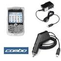 Transparent Clear Crystal Snap-on Cover Case + Car Charger + Home Charger for RIM Blackberry 8330 8310 8320 8300 Curve Smartphone