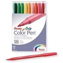 Pentel S360-18, Color Pen, Fine Point Color Markers, Fiber Tip, Assorted Colors, Set of 18