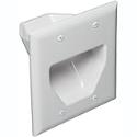 Datacomm Electronics 45-0002-WH Gang Recessed Cable Plate (White)