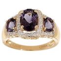 1.50cttw Indigo Amethyst & 1/ 10 ct tw Diamond Ring, 14K