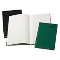TOPS R24661 Green canvas record book, 7-1/ 4 x 12-1/ 4, ruled, 150 sheets per book