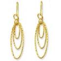 14k Yellow Three Hoops Earrings