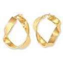14k Yellow Twisted Hoop Earrings