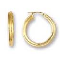 14k Yellow Stamped Circular Hoop Earrings
