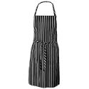 Chef Works CSBA-BCS Chalk Stripe Bib Apron with Pockets, 34-1/ 4-Inch Length by 27-Inch Width, Black/ White