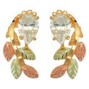 Black Hills Gold Tricolor 10K Cubic Zirconia Earrings
