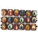 Set of Three Wooden Regligous Bracelets with Photographs