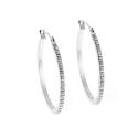 Diamond Fascination Diamond Accent 14K White Gold Round Hoop Earrings