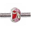 Pandora Style Charm Bead (Z48) Murano Lampwork Glass (14mm x 10mm) (fits Troll too)