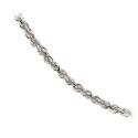 14k White Gold 1.5mm Diamond-Cut Rope Necklace, 20"