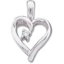 Diamond Heart Pendant in 14k White Gold (.02 ct. tw.)