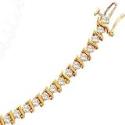 14kt Yellow Gold Wavy Diamond Tennis Bracelet