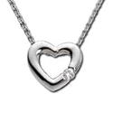 14Kt White Gold Petite Diamond Heart Pendant Necklace