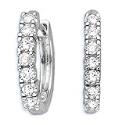 10K White Gold 1/ 4 ct. Diamond Huggie Earrings