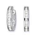 14K White Gold 1/ 2 ct. Diamond Huggie Earrings (Higher Quality)