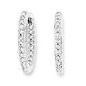 14K White Gold 1/ 2 ct. Diamond In and Out Hoop Earrings