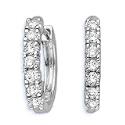 14K White Gold 1/ 4 ct. Diamond Huggie Earrings