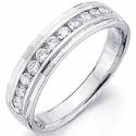 14Kt White Gold Stunning Row Ladies Diamond Wedding Band