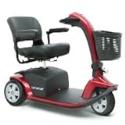 Victory 3-Wheel Scooter w/ 35 AH Batteries & Charger + Flat Free Tires - Model Candy Apple Red - Gray Vinyl Seat Coverings