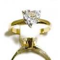 Heart-shape Cubic Zirconia CZ Solitaire Ring