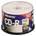 Memorex 700MB/ 80-Minute 40x CD-R Media (Silver, 50-Pack Spindle)